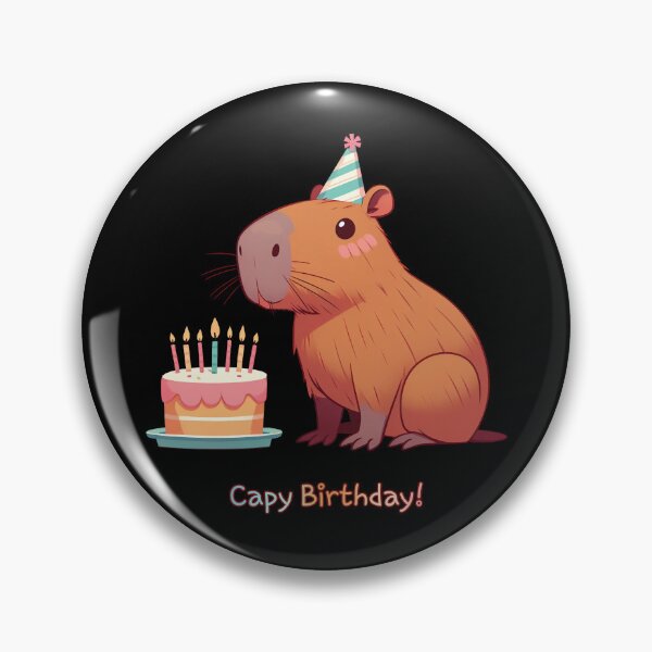 Item preview, Cappy Capy Birthday Capybara Kawaii  designed and sold by These_Prints.