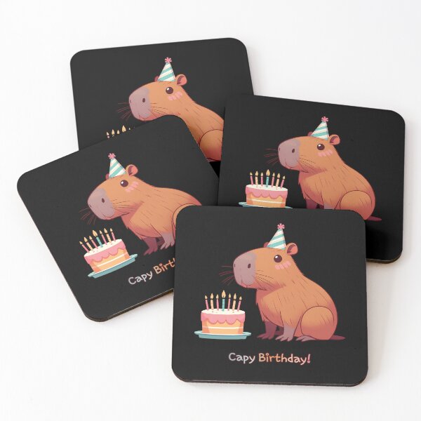Item preview, Cappy Capy Birthday Capybara Kawaii  designed and sold by These_Prints.