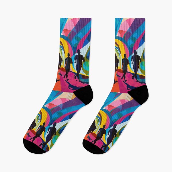 Artikelvorschau, Psychedelische Twist-Marathon-Szene, kräftige Farben, von Active Outdoors inspirierte Kunst entworfen und verkauft von CDC40.