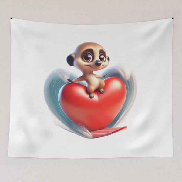 Item preview, Heartfelt Surf Session - Endearing Meerkat on Surfboard designed and sold by vk09.