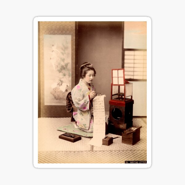 "Geisha writing a letter" Sticker for Sale by Fletchsan Redbubble