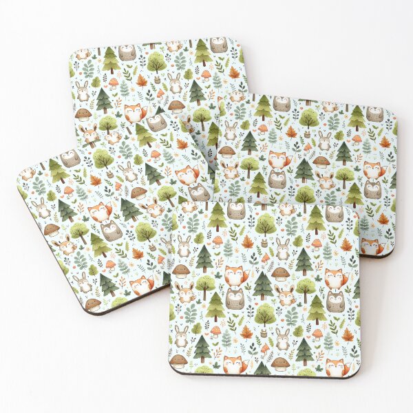 Item preview, Watercolor Forest Cute Animals - Nature Patterns designed and sold by InkyGenies.