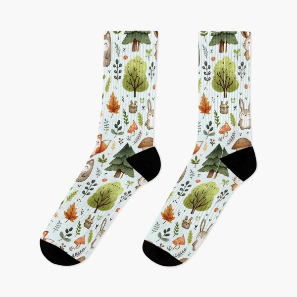 Item preview, Watercolor Forest Cute Animals - Nature Patterns designed and sold by InkyGenies.