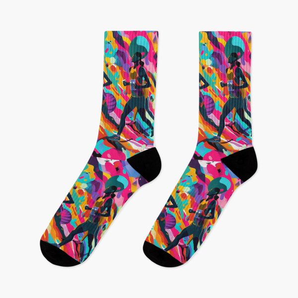 Item preview, Psychedelic twist marathon scene bold colours Active Outdoors Inspired Art designed and sold by CDC40.