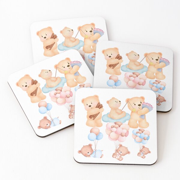 Item preview, Adorable bears, happy bear, bear in clouds & bear with flowers designed and sold by Fanatic Nerd.