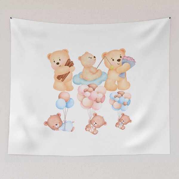 Item preview, Adorable bears, happy bear, bear in clouds & bear with flowers designed and sold by Fanatic Nerd.