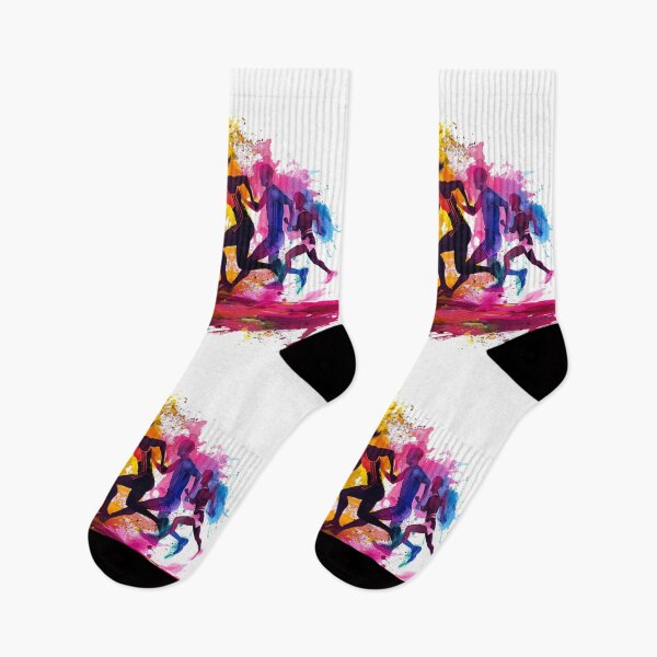 Item preview, Runners kicking splashes of colour as they sprint Active Outdoors Inspired Art designed and sold by CDC40.