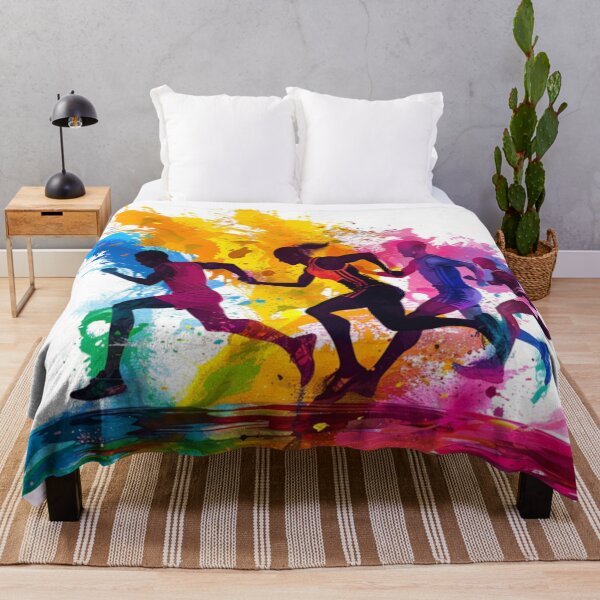Item preview, Runners kicking splashes of colour as they sprint Active Outdoors Inspired Art designed and sold by CDC40.
