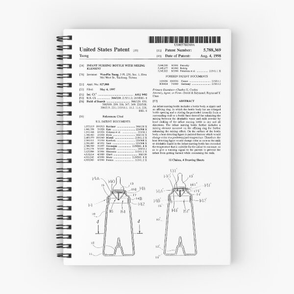 Item preview, Infant Nursing Bottle Patent Art White Background designed and sold by Peek-Designs.