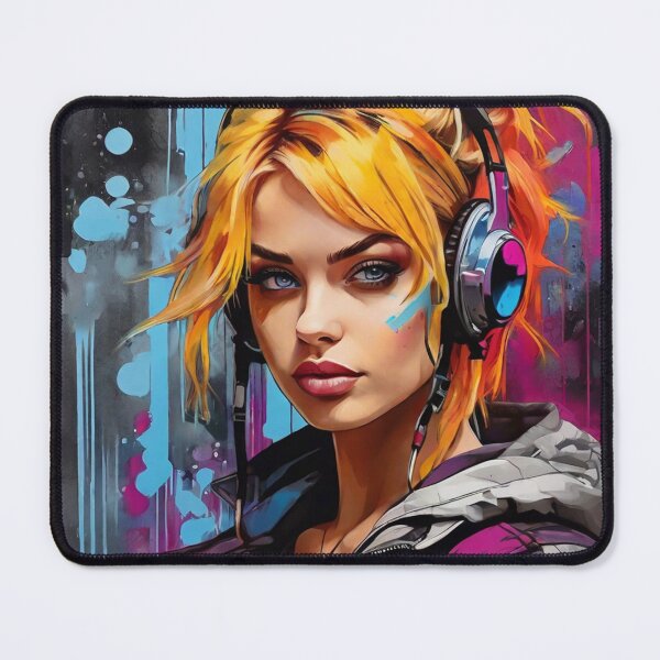 Item preview, Elegant yellow haired cyberpunk female model designed and sold by auntpeg.