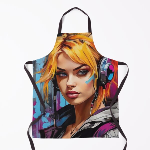 Item preview, Elegant yellow haired cyberpunk female model designed and sold by auntpeg.