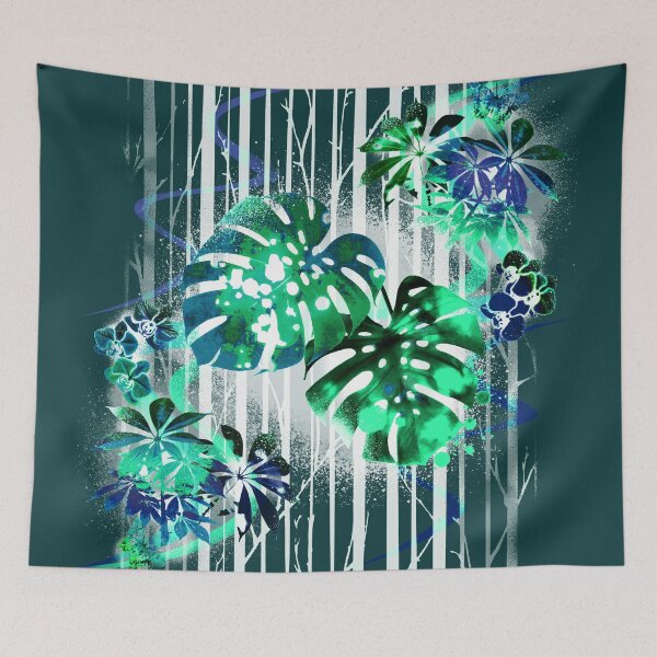 Item preview, Tropical leaf pattern #1 -Teal designed and sold by ArtSea-Bubble.