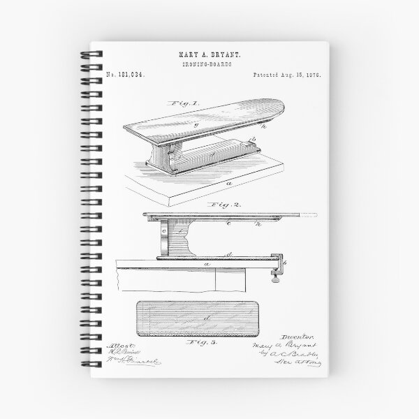 Artikelvorschau, Bügelbrett 1876 Vintage Patent auf weißem Hintergrund entworfen und verkauft von Peek-Designs.