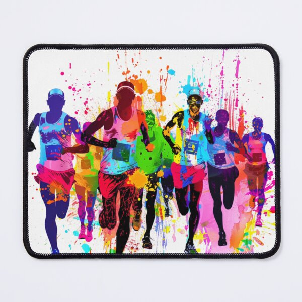 Item preview, Runners kicking splashes of colour as they sprint Active Outdoors Inspired Art designed and sold by CDC40.