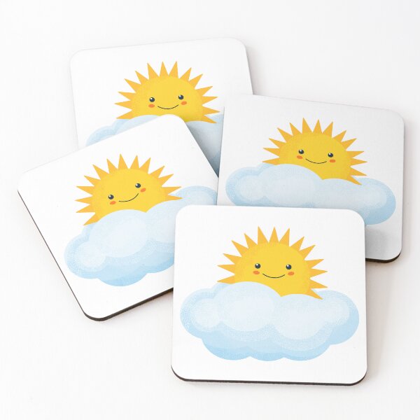 Item preview, The sun is hiding in a cloud. Joyful happy sun in cartoon style for design prints, t-shirts and patterns for kids designed and sold by Eridanka.