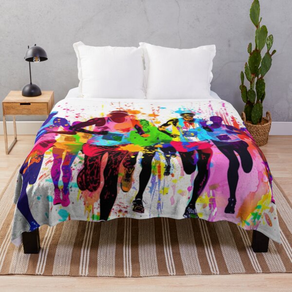 Item preview, Runners kicking splashes of colour as they sprint Active Outdoors Inspired Art designed and sold by CDC40.