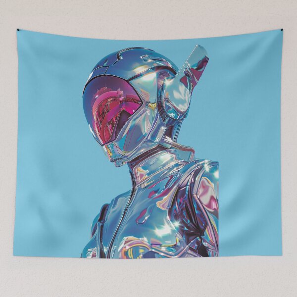 Item preview, Chrome Robot - Hyper Realistic Art Inspired by Hajime Sorayama designed and sold by 33wolvesdesigns.