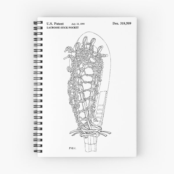 Item preview, Lacrosse Stick Pocket Vintage Patent White Background designed and sold by Peek-Designs.