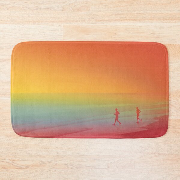 Item preview, Sunset gradient backdrop runners crossing finish line Active Outdoors Inspired Art designed and sold by CDC40.