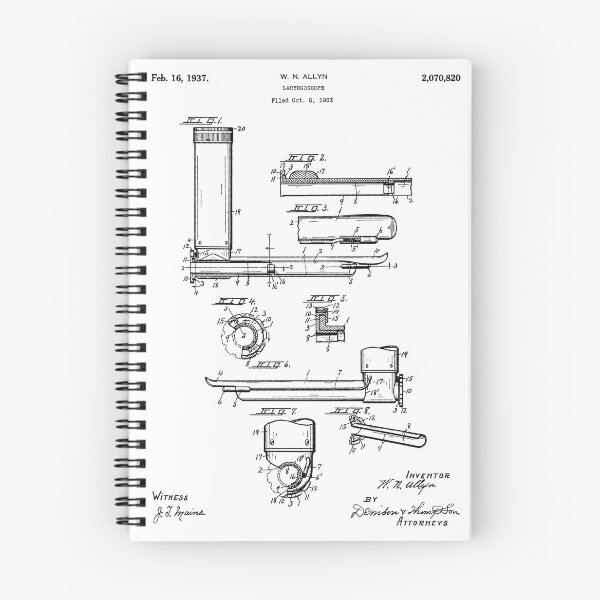 Item preview, Laryngoscope Vintage Patent Art Poster White Background designed and sold by Peek-Designs.