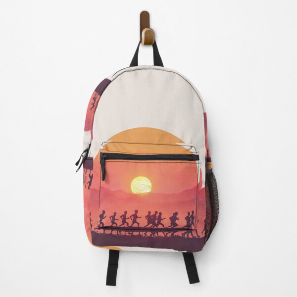 Item preview, Sunset gradient backdrop runners crossing finish line Active Outdoors Inspired Art designed and sold by CDC40.