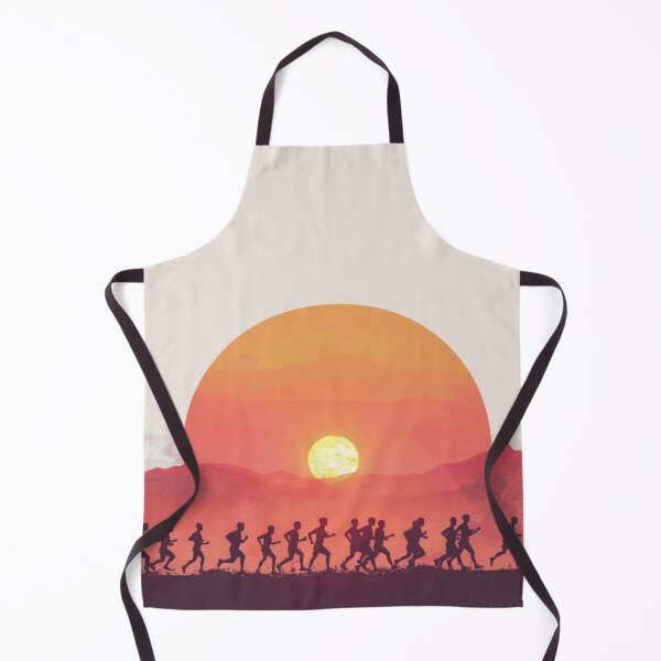 Item preview, Sunset gradient backdrop runners crossing finish line Active Outdoors Inspired Art designed and sold by CDC40.