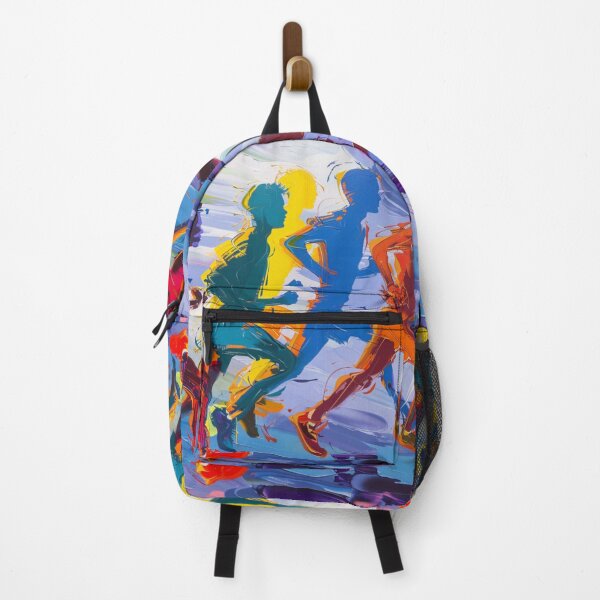 Item preview, Abstract depiction marathon runners racing vivid colours Active Outdoors Inspired Art designed and sold by CDC40.