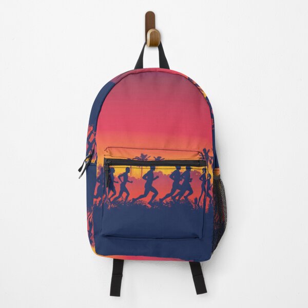 Item preview, Sunset gradient backdrop runners crossing finish line Active Outdoors Inspired Art designed and sold by CDC40.