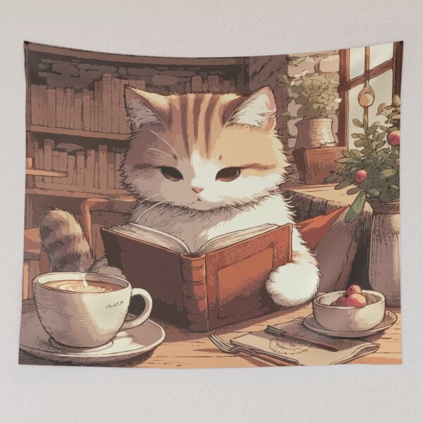 Item preview, Cat Reading a Book  designed and sold by printmala.