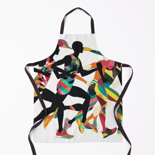 Item preview, Runners powering through course geometric patterns Active Outdoors Inspired Art designed and sold by CDC40.