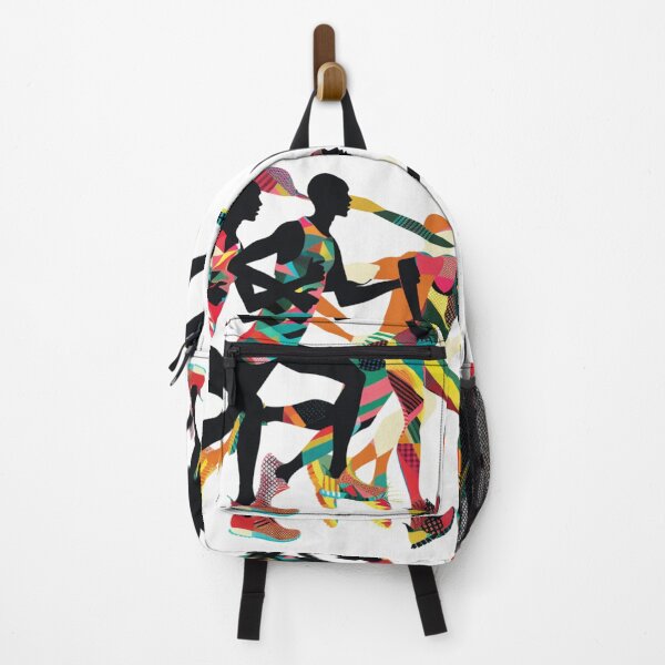 Item preview, Runners powering through course geometric patterns Active Outdoors Inspired Art designed and sold by CDC40.