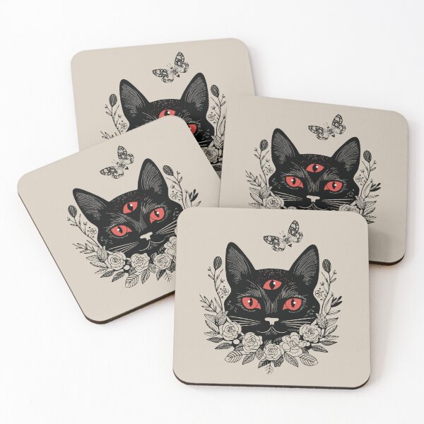 Item preview, Three eyed witch cat designed and sold by MonochromeEcho.