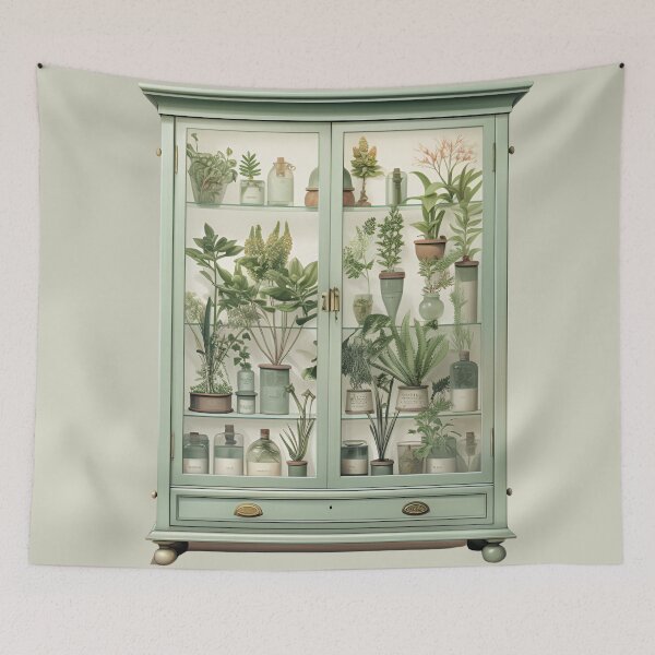 Item preview, Vintage Plant Cupboard Lover Apothecary Houseplants Exotic Monstera ZZ Aloe Snake  designed and sold by Sarcastic Narwhal.