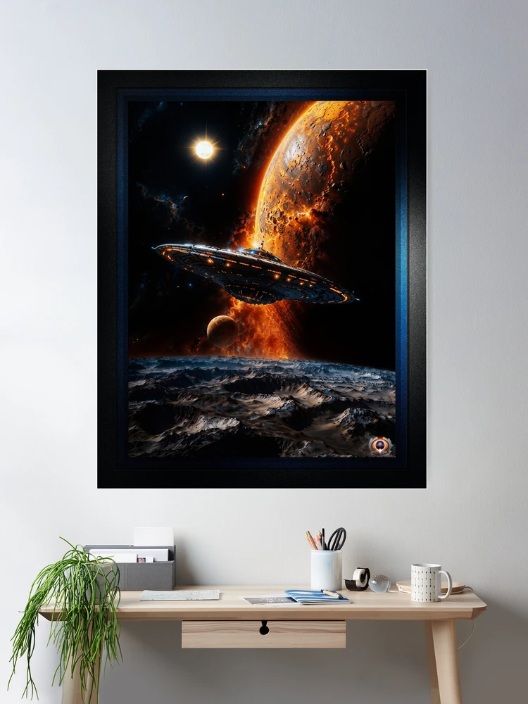The Antarious Exiting The Solar System AI Concept Art by Xzendor7 - Before The Cataclysmic Event 2 The Antarious Exiting The Solar System Astonishing AI Concept Art by Xzendor7 Room Decor Poster Art Print