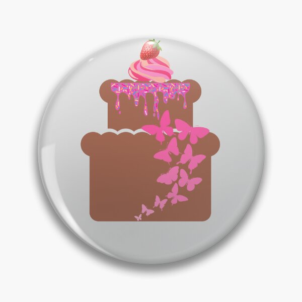 Item preview, Chocolate Cake With Pink Butterflies designed and sold by designlee.