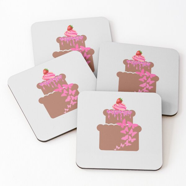 Item preview, Chocolate Cake With Pink Butterflies designed and sold by designlee.
