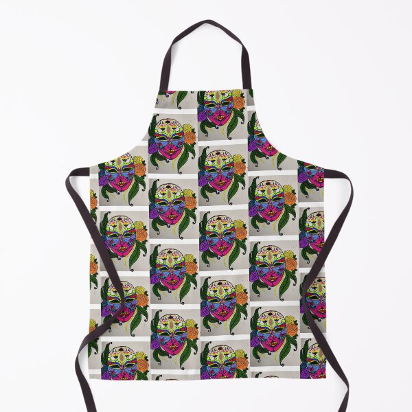 Item preview, Yellow, Orange, Purple, and Blue with Green Leaves, yellow Beards surrounding a Colourful Facemask Tattoo. designed and sold by Hope4thefuture by Joshua Barber .