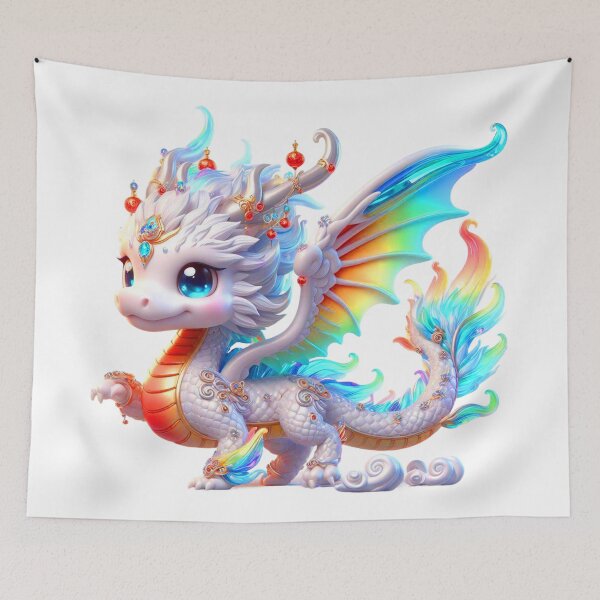 Item preview, Cute White Chinese Dragon Chibi designed and sold by CHIBI_POPZ.