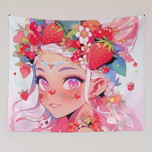 Item preview, Effervescent Strawberry Bloom Anime Girl designed and sold by bubblegoth.