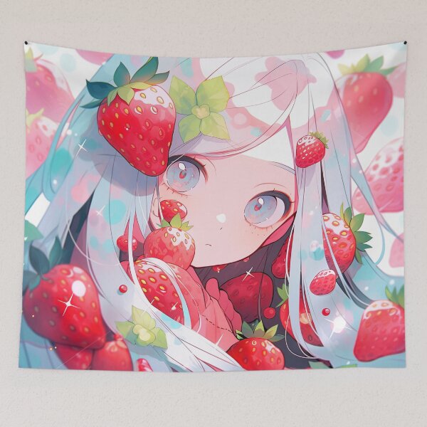 Item preview, Joyful Strawberry Frolic Anime Girl designed and sold by bubblegoth.