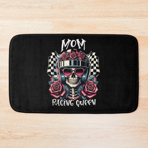 Item preview, Mom Racing Queen Checkered Flag Floral Skeleton Cars Motorcycle Racer Mama Mother Mothers Day designed and sold by CarantinedChaos.