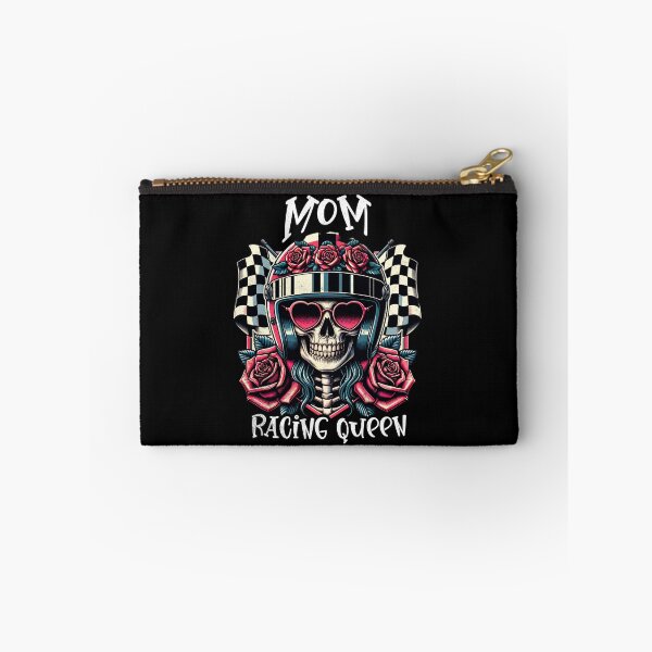 Item preview, Mom Racing Queen Checkered Flag Floral Skeleton Cars Motorcycle Racer Mama Mother Mothers Day designed and sold by CarantinedChaos.
