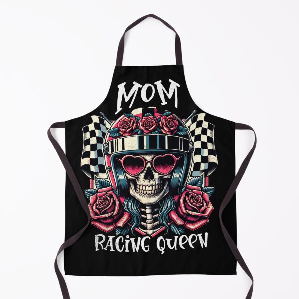 Item preview, Mom Racing Queen Checkered Flag Floral Skeleton Cars Motorcycle Racer Mama Mother Mothers Day designed and sold by CarantinedChaos.