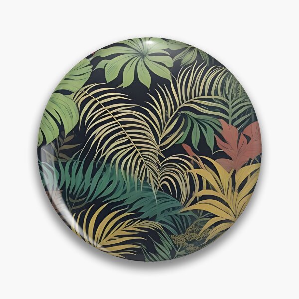 Item preview, Exotic jungle pattern palm leaves in various shades of green jungle designed and sold by Frostquest.