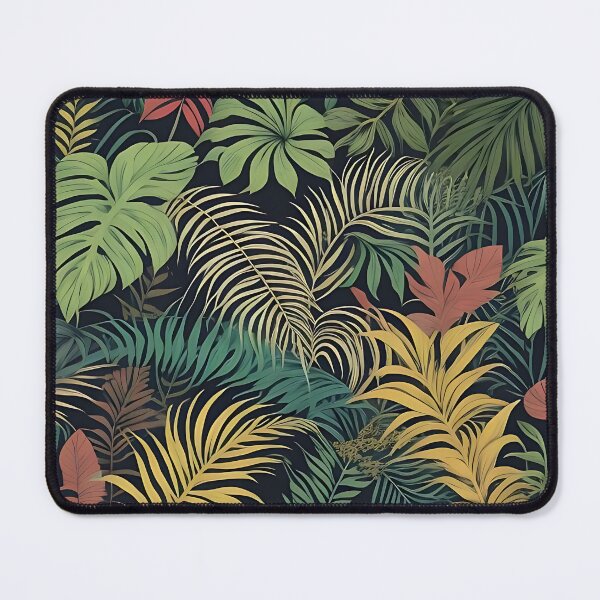 Item preview, Exotic jungle pattern palm leaves in various shades of green jungle designed and sold by Frostquest.