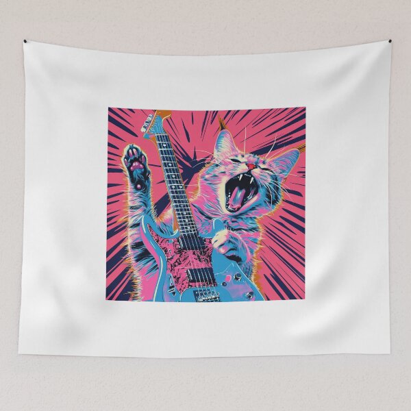 Item preview, Rocker, Rock, Cat, Music Kitty, Retro Style Kitten Vintage Cat designed and sold by CreativeArts-S.