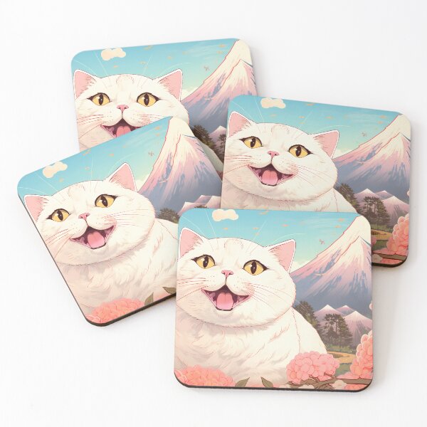 Item preview, White Cat and Mountain Fuji designed and sold by sakurashorty.