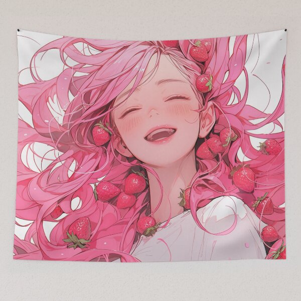 Item preview, Exuberant Strawberry Splash Anime Girl designed and sold by bubblegoth.