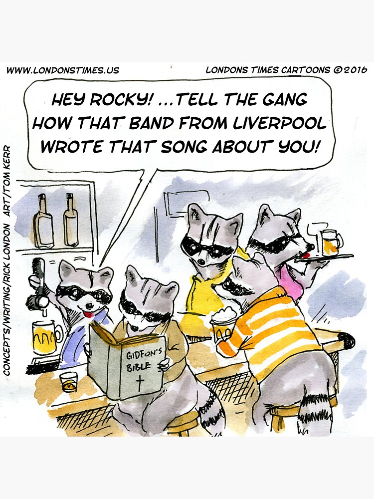 Thumbnail 3 of 3, Sticker, Beatles Rocky Racoon Waxes Nostalgic designed and sold by ltcartoons.