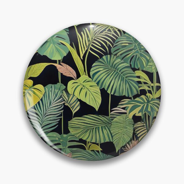 Item preview, Exotic jungle pattern palm leaves in various shades of green jungle designed and sold by Frostquest.